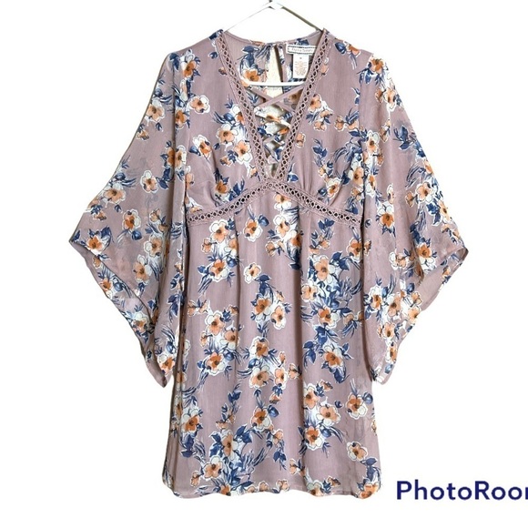 Flying Tomato Dresses & Skirts - Flying Monkey Floral Dress Light Rose Size Medium
